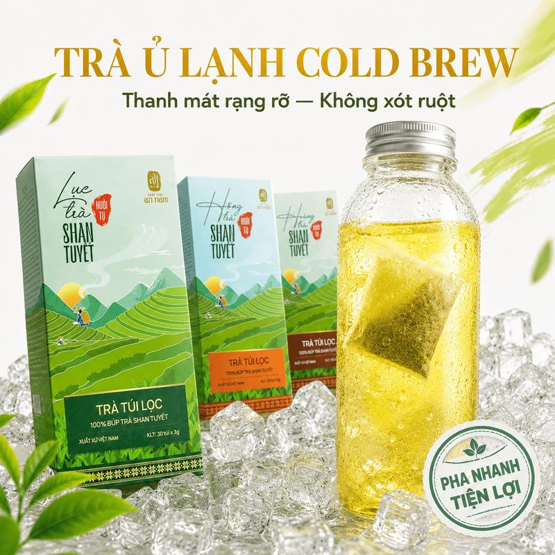 Trà Ủ Lạnh Cold Brew Shan Tuyết Cổ Thụ An Nam - Lục Trà Hồng Trà Túi Lọc Tiện Lợi Giải Nhiệt Văn Phòng