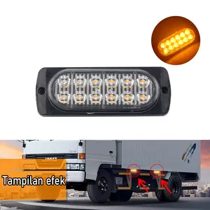 ID-Apexride Lampu Peringatan Mobil LED Lampu Samping Darurat Lampu Led Modul Kolong 12 Volt Dan 24 Volt 12 LED Cob Motor Mobil Lampu Sinyal Tahan Air Truk Bus dan Trailer