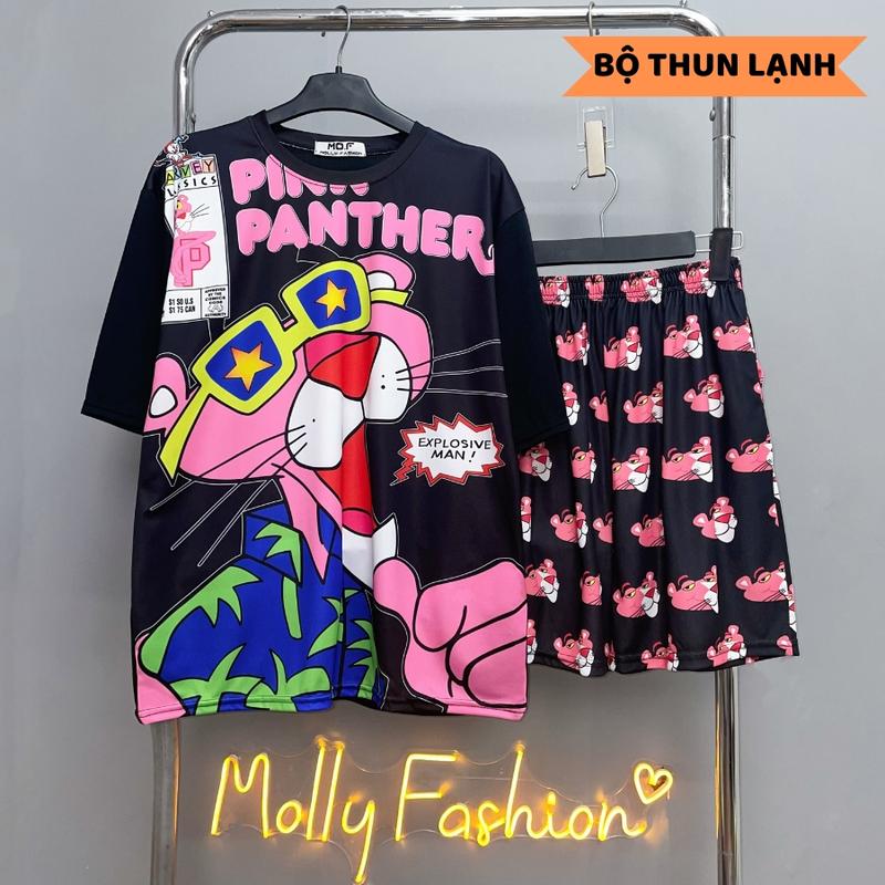  Set bộ hoạt hình nam nữ form rộng Unisex  BÁO HỒNG Tinie Closet bộ mặc nhà Áo thun quần đùi freesize 