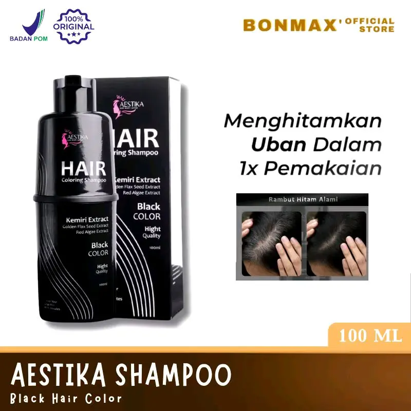 shampoo Aestika hair coloring shampoo khusus untuk mengatasi uban Menghitamkan Extract