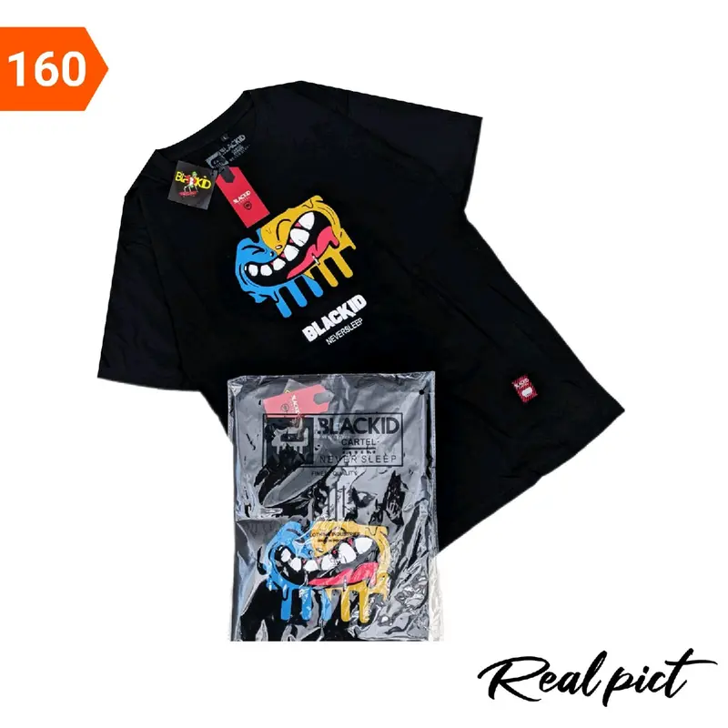Baju Kaos Cowok Distro Keren Kaos Motif Pria Dewasa Tshirt Pria Distro BLACK ID ni Combed 3