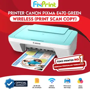 Printer PIXMA E470 Green Hijau Multifunctions All In One Wireless Printer Canon MG2570S Scan Copy Print A4 New 3 in 1 Multifungsi Original Garansi Resmi