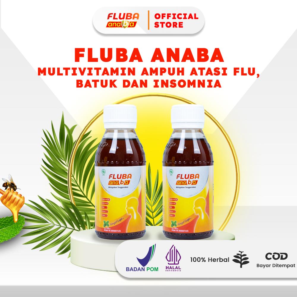 PAKET HEMAT FLUBA ANABA 2 Botol [OFFICIAL STORE] - Madu Herbal Saluran Pernafasan & Sakit Tenggorokan BPOM