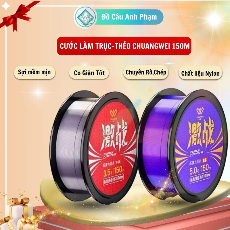 Cước câu cá 150m chuang wei dây câu mềm mịn chống trầy xước chống xoăn cắt nước nhanh chống mài mòn DC-9 Đi Câu Fishing Bắt Cá Carbon