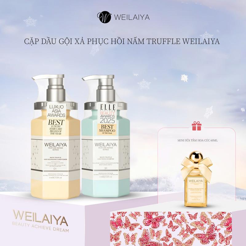 Bộ dầu gội & dầu xả cho mái tóc bóng mượt cung cấp dưỡng chất dưỡng tóc giúp tóc chắc khỏe chiết xuất nấm Truffle Weilaiya