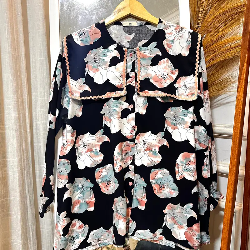 BLOUSE DEWASA | Awana Aluna Top | Atasan Baju Ibu Tangan Panjang 0