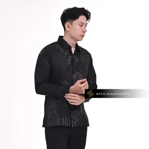 Batik Sanarakarta Kemeja katun Pria Slimfit Lapis Furing Premium SNR00130