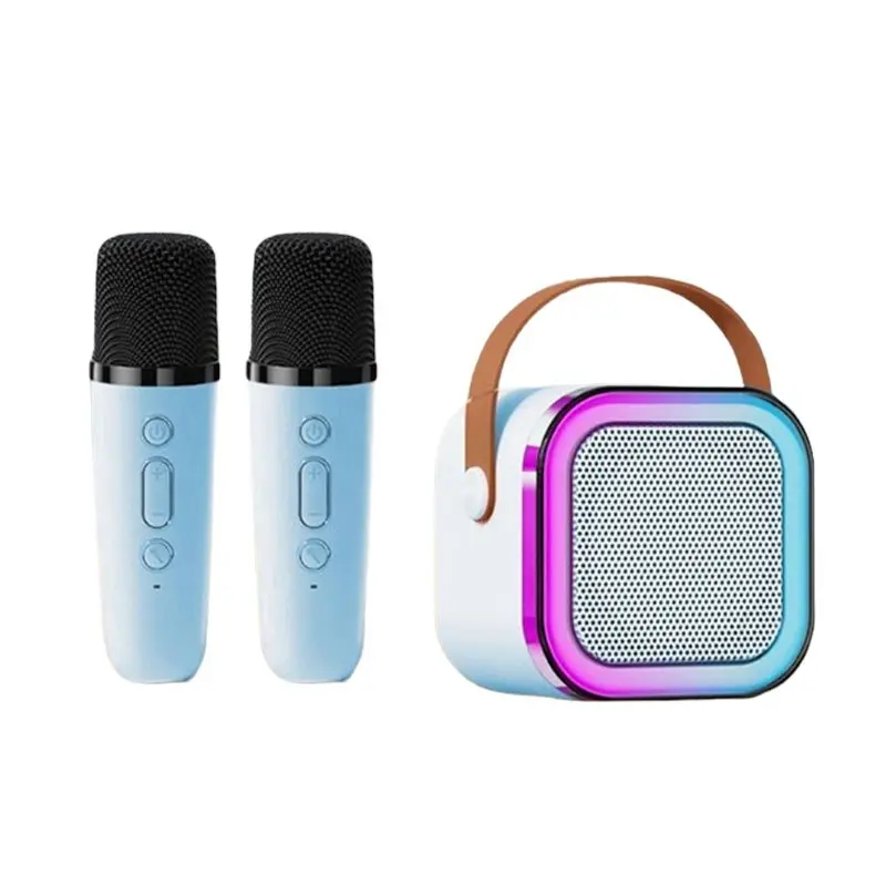 [COD&Local Delivery] Speaker Karaoke Bluetooth Mini dengan 2 Mikrofon - Mikrofon Nirkabel dan Mikrofon Bass speaker konten mikrofon karaoke Microphone Wireless 7