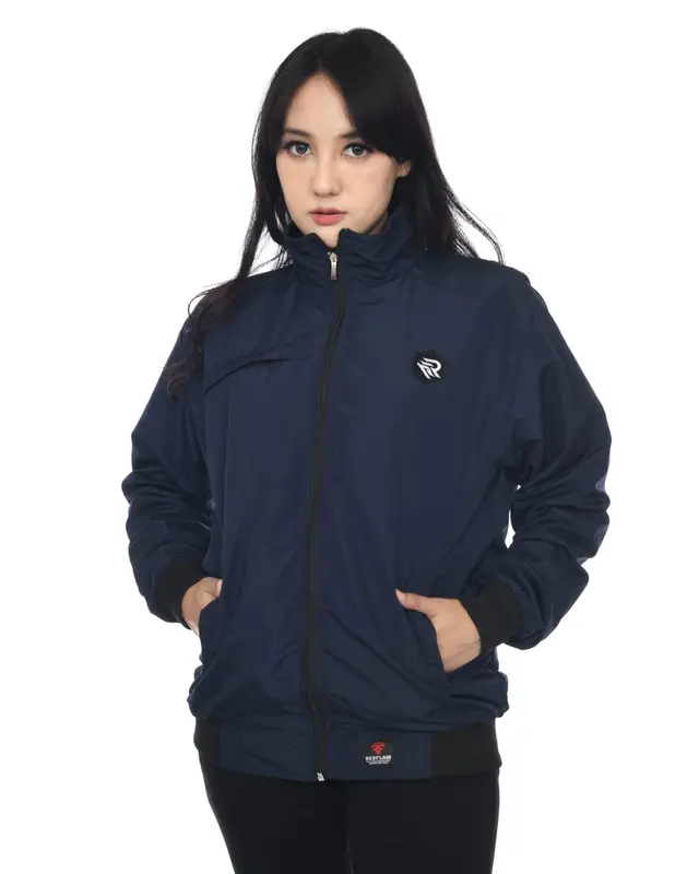 Jaket Parasut Pria Wanita Waterproof Windbreaker Casual Bomber Original Branded Lokal Distro Bandung Motif Logo Bordir Cowok Cewek Keren Abu Red Flags 3
