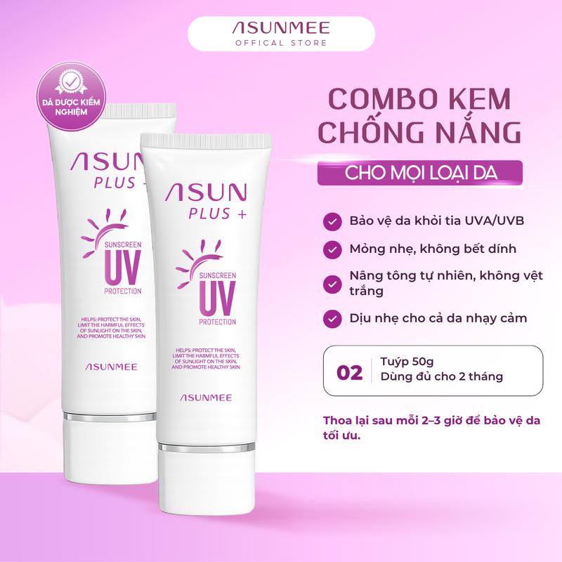 Combo Kem Chống Nắng ASUN Bảo Vệ Làn Da Skincare Chăm Sóc Da Women 50g…