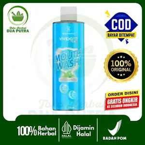 bengkak Vivident Plus Mouth Wash - Solusi Nafas Segar & Kesehatan Mulut - Bau, Membersihkan Gusi Karang satu barang obat kumur mouthwash pemutih gigi