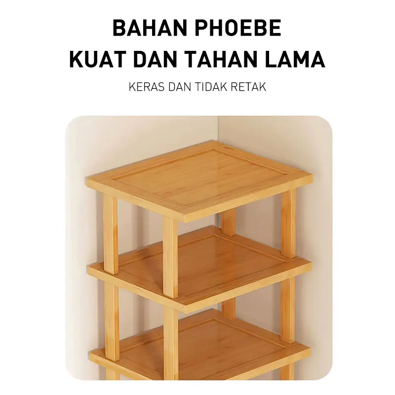 OKE Rak Sepatu 9 Susun Rak serbaguna kayu Rak Serbaguna Tempat Rak Sepatu Tembok Rak Sepatu Minimalis 6