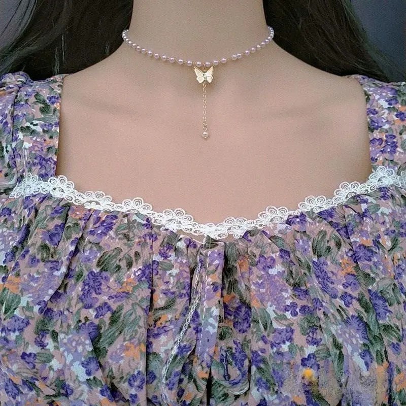 Lorelei Butterfly Chain Necklace Kalung Beads Kupu Kupu Rantai Untai Handmade Fashion 7