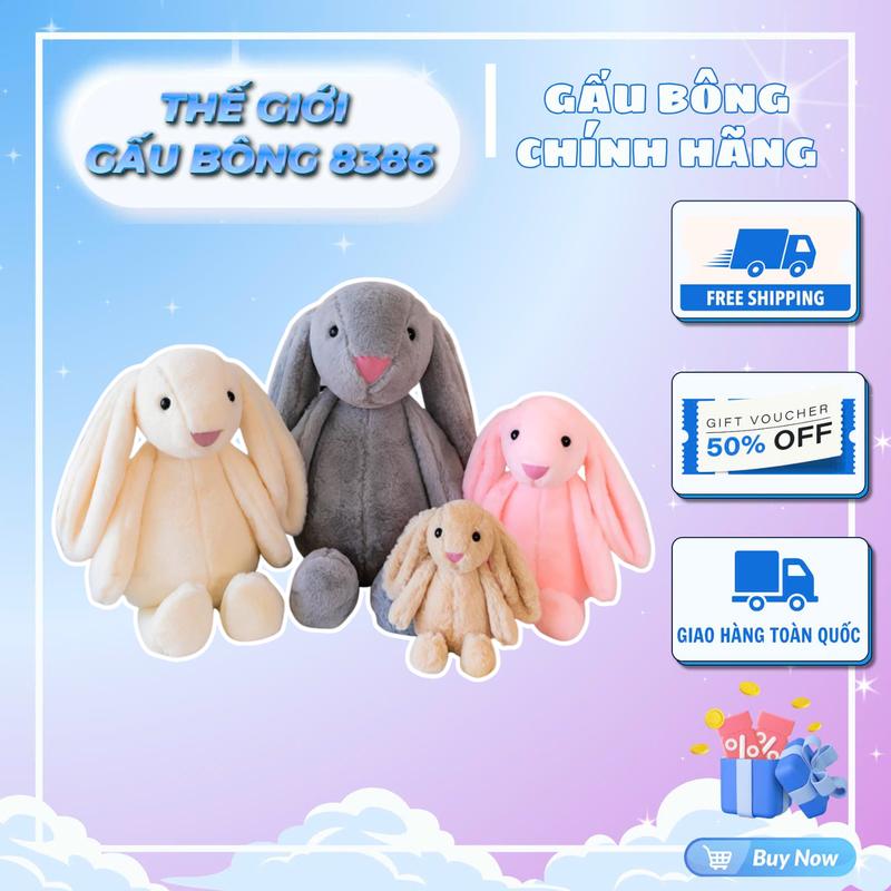 Không tặng kèm quà -hoa Thỏ Jellycat Tai Dài Size 40cm tính từ đầu đến chân Cao Cấp Bông PP 3D Mềm Mịn Siêu Dễ Thương An Toàn Cho Mọi Loại Da Giữ Khoảng 3-5cm Kích Thước