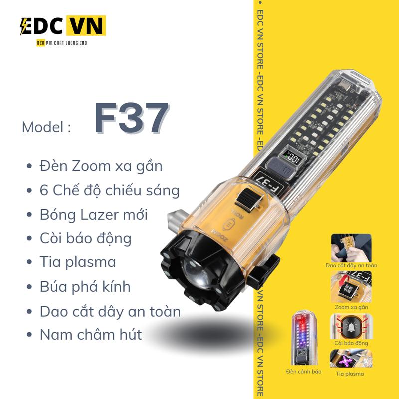 Đèn Pin Cứu Hộ Đa Năng F37 Pin 3600mAh LED Lazer Siêu Sáng