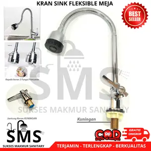 gravino vercelli kran sink meja dapur cuci piring 2 mode semburan air deras Keran stanless khrom