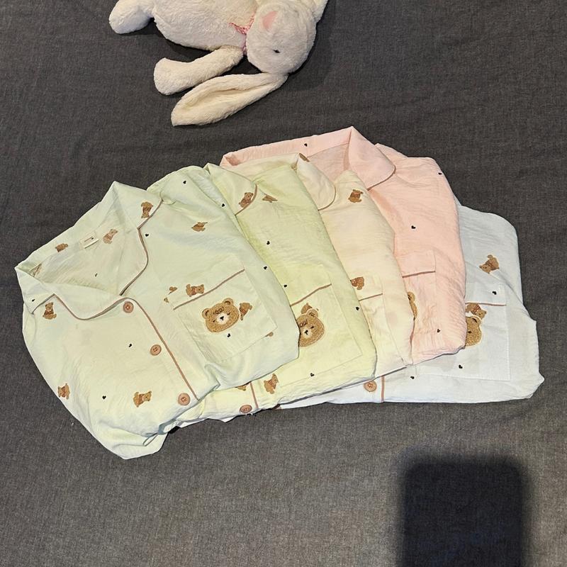 Set bộ đồ ngủ, đồ mặc nhà chất vải Đũi Hàn mịn, vibe Hàn Quốc - PONA - 8202- Jemcloset