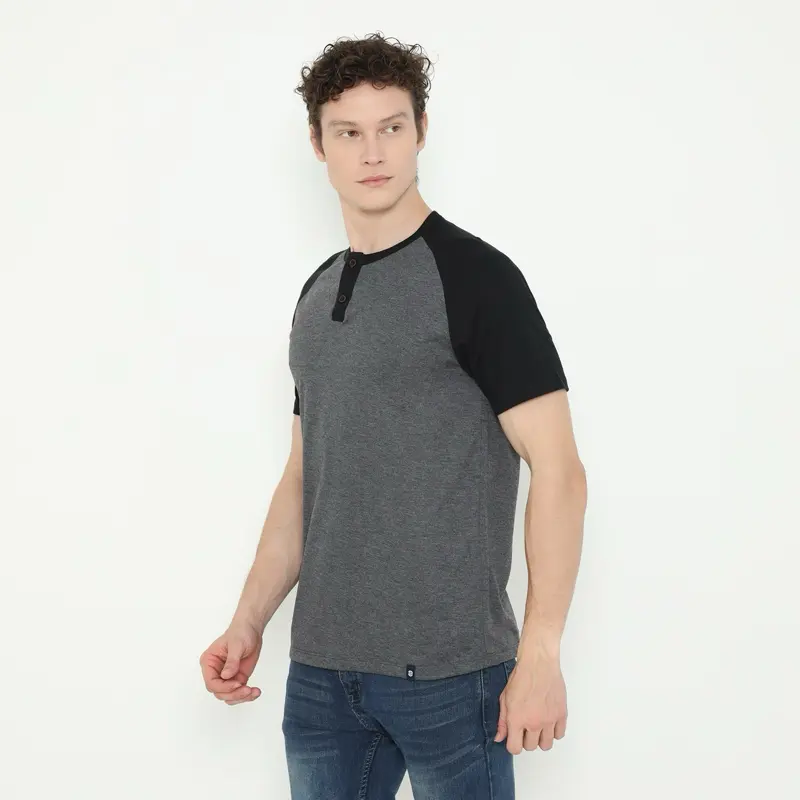StillBravo Kaos Reglan Henley Two tone Colour Lengan Pendek Original Pria Wanita 4