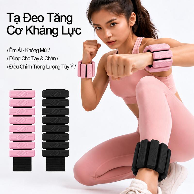 Vòng Tay Tạ Kháng Lực Điều Chỉnh Trọng Lượng, Tạ Đeo Tay Chân Đa Năng Cho Nam Nữ Tập Gym Yoga Tại Nhà