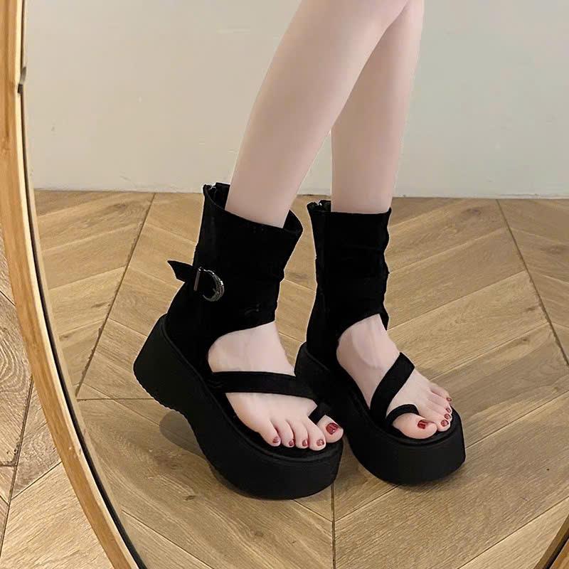   HÀNG LOẠI 1  Bốt nữ kẹp ngón HANNI Style Hàn  hàng QCCC chất da mềm mại đế độn 5cm HOTTREND 2025 