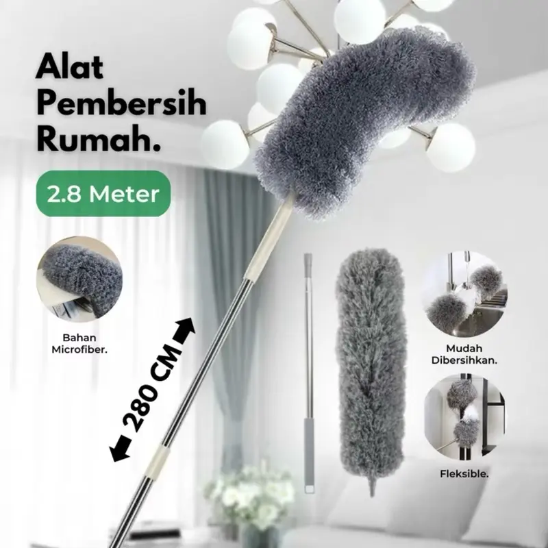 [Kemoceng Teleskopik] Panjang Hingga 2.8M - Praktis & Fleksibel, Ukuran Bisa Disesuaikan untuk Menjangkau Area Yg Sulit Bahan Microfiber || BISA COD 2