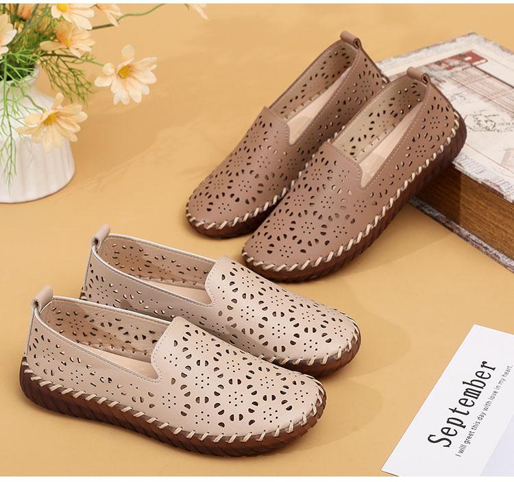 CXGK Sepatu Kasual Wanita Berlubang Stylish Nyaman Desain Modis Bahan Nyaman Versatil untuk Kantor Sekolah atau Acara Kasual