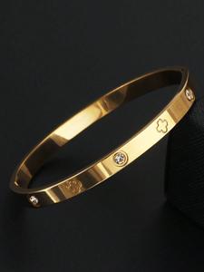 1 pieza de pulsera desmontable elegante y hipoalergénica para hombres y mujeres, de acero inoxidable en dorado o acero, con estrases y circonita, ideal como regalo para el Día de la Madre.