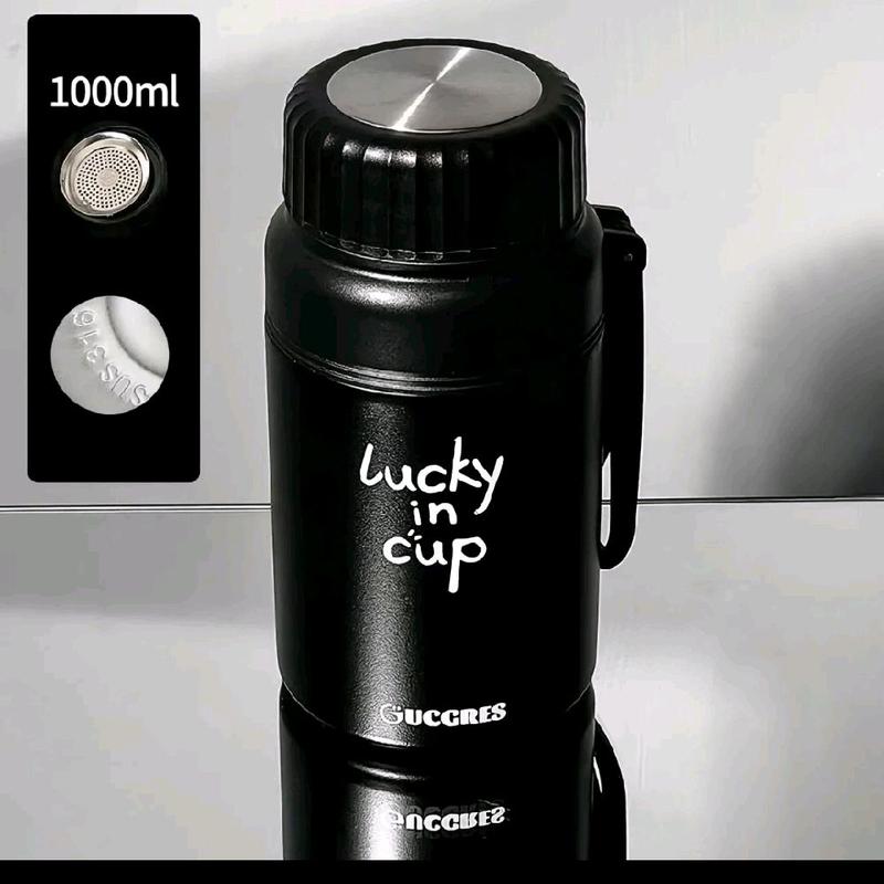 Bình Giữ Nhiệt Gucgres Lucky Cup 1000ml inox 316 Có Lõi Lọc Trà ,Quai Sách Giữ Nhiệt Nóng Lạnh 6-12 Giờ Tiện Lợi Mang Theo Đi Học Đi Làm Đi Du Lịch