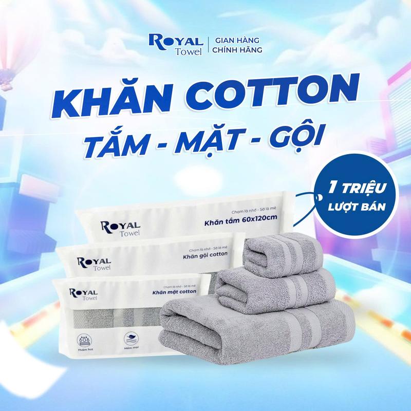 Khăn Tắm Khăn Gội Đầu Khăn Lau Mặt Royal Towel sợi bông Cotton Thấm Hút Không Ra Màu Dùng Cho Gia Đình Spa Khách Sạn Nhà Tắm