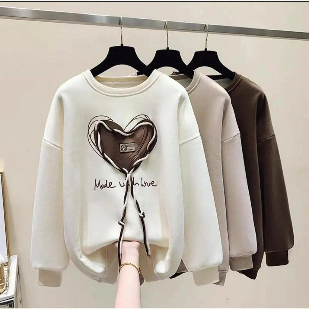 SILVANESSA MADE WITH LOVE SWEATER BLOUSE TOP KOREAN ABG STYLE REAL ROPE
