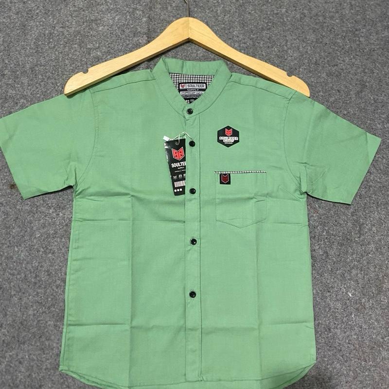 Kemeja Polos Anak Laki-laki Lengan Pendek Usia 3-12 Tahun Kain Katun Cigaret Premium Best Quality Fashion Baju 4