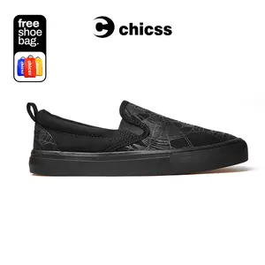 Chicss Slipon Spider Black - Sepatu Sneakers Casual Pria Wanita