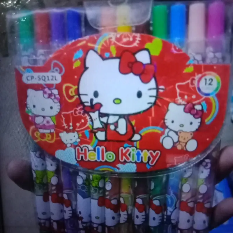 ( BISA COD) promo crayon puter panjng karakter cewek cowok isi 12 pcs 1