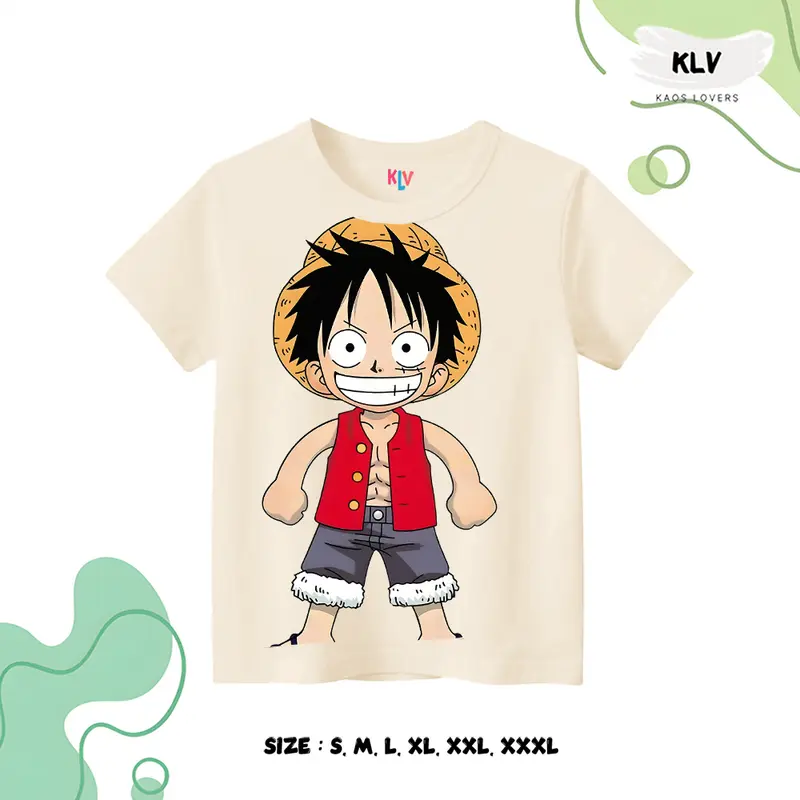 Kaos Anak Unisex Gambar Luffy Grin Distro 30s Sablon 0