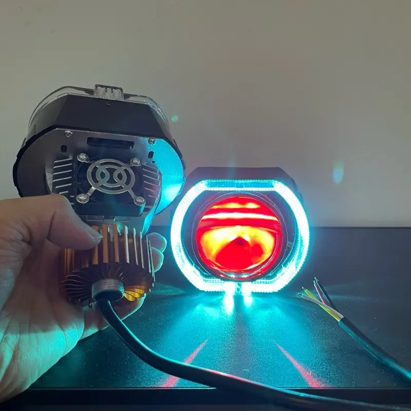Lampu Utama Biled CR7PRO 4,5 Inc Blue Lens 3 Inc Lensa Cahaya Flat Dengan Kipas Pendingin Full Aluminium 4