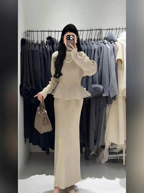  Set len 2 món cổ thấp áo thân bèo và chân váy suông hàng quảng châu cao cấp 