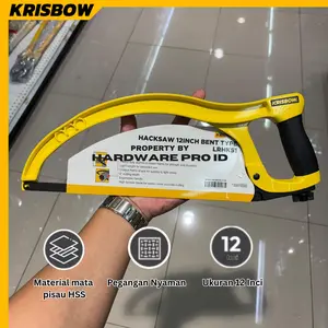 Krisbow Gergaji Besi Lengkung 12 Inci - kuning HACKSAW 12INCH BENT TYPE LRHKS1 Memotong Besi Paralon