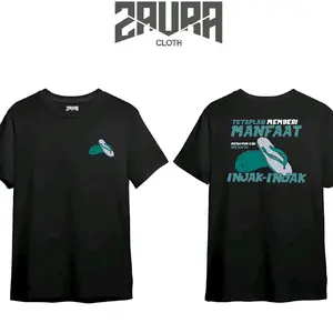 T-Shirt Quotes Islami - SENDAL MEMBERI MANFAAT | Kaos Katun Nyaman Combed Sablon Digital | Baju Pria | Kaos kata - kata islami