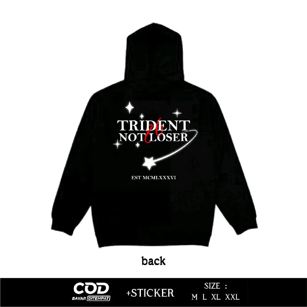 Hoodie Pagar Nusa Sablon Reflektif Trident Not Loser