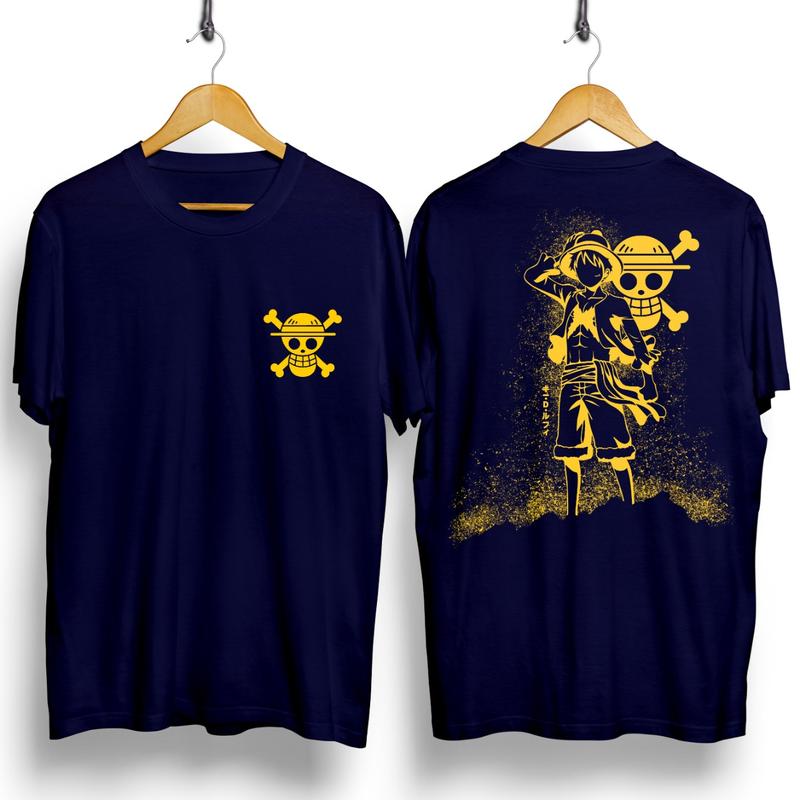 LUFFY GLITER GOLD DB DV012 Kaos Pria Kaos Distro - DaveColelction