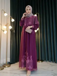 Calista Dress - Gamis Marbela Printing Mix Tile Salju Raya Series 2026