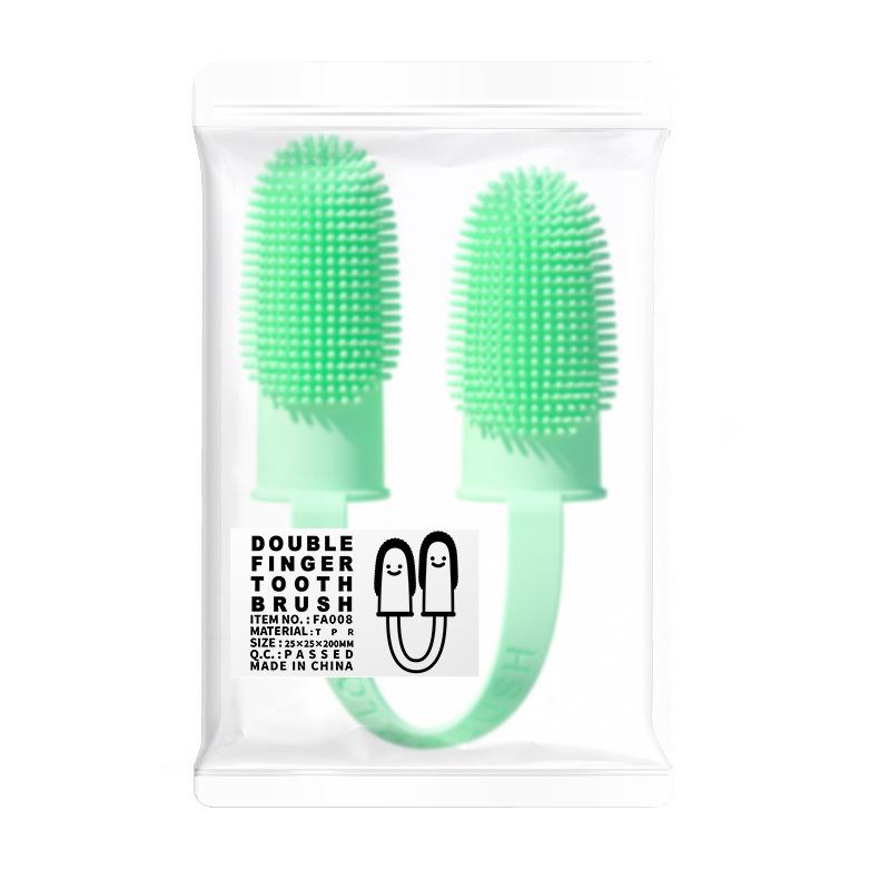 Product Introduction of Pet Double-Finger Toothbrush 135º Surround Bristles for Easy Teeth Cleaning Dental Care for Puppies Cats Small Pets 13