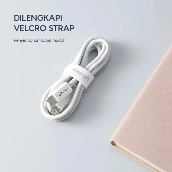 VIVAN KCL100S KABEL DATA USB TYPE-C TO LIGHTNING/IPHONE WHITE 1 METER 2,2A 20W FAST CHARGING POWER DELIVERY