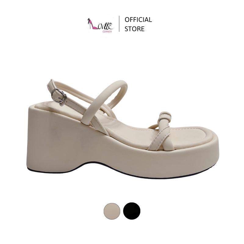 LOVIIECORNER GIÀY SANDAL ĐẾ XUỒNG - SANDAL NỮ ĐẾ BÁNH MÌ QUAI XOẮN - GIÀY ĐẾ BẰNG QUAI HẬU THIẾT KẾ QUAI NGANG ĐAN XOẮN SS240801