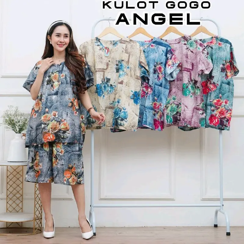[Paket Hemat] Kulot Jumbo / Setelan Pendek / Piyama / Baju Tidur ld 130 bahan Rayon Santung 0