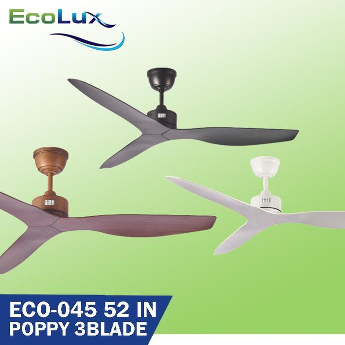 Gambar Kipas Angin Gantung Plafon / kipas angin plafon Ecolux Eco-045 POPPY - Black dari BestBright Store Kota Administrasi Jakarta Pusat Tokopedia