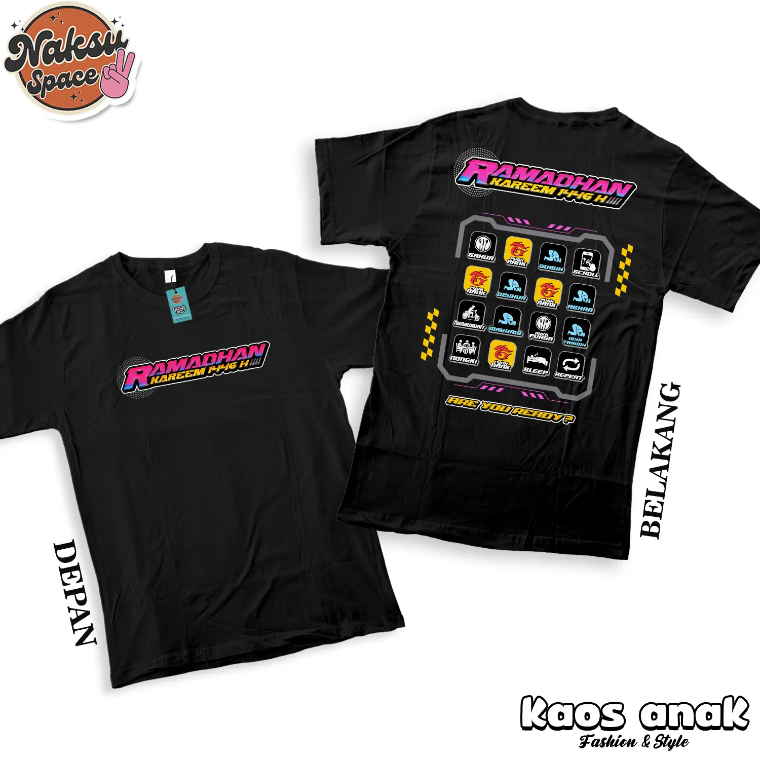 KAOS ANAK RAMADHAN KAREEM 1446 HIJRIAH TERBARU 2025 BAJU LEBARAN ICON GARENA DI BULAN PUASA BAJU FF