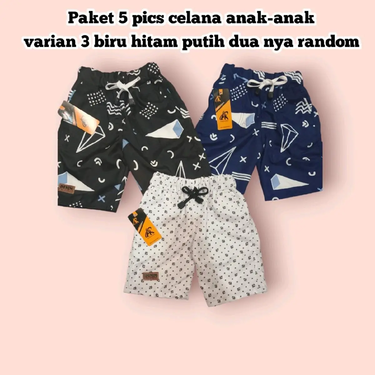 Celana Anak Pendek Motif Bahan Katun 30s - Paket 5 Pcs - Fashion