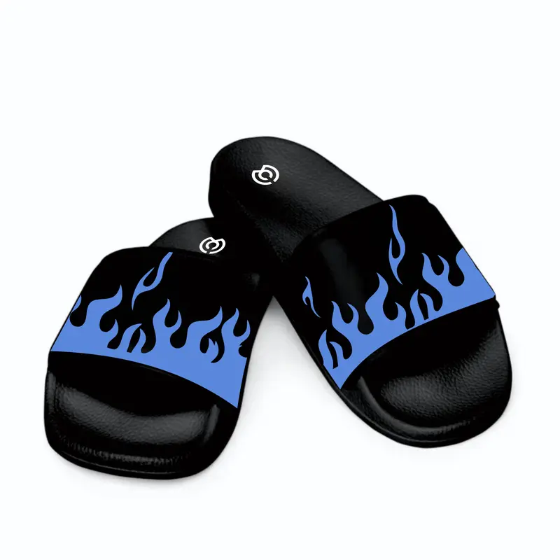 Sandal Selop Pria Kekinian RFS Motif Api Hitam Putih, Kasual dan Trendi - Shoes Karet PVC Sendal 4