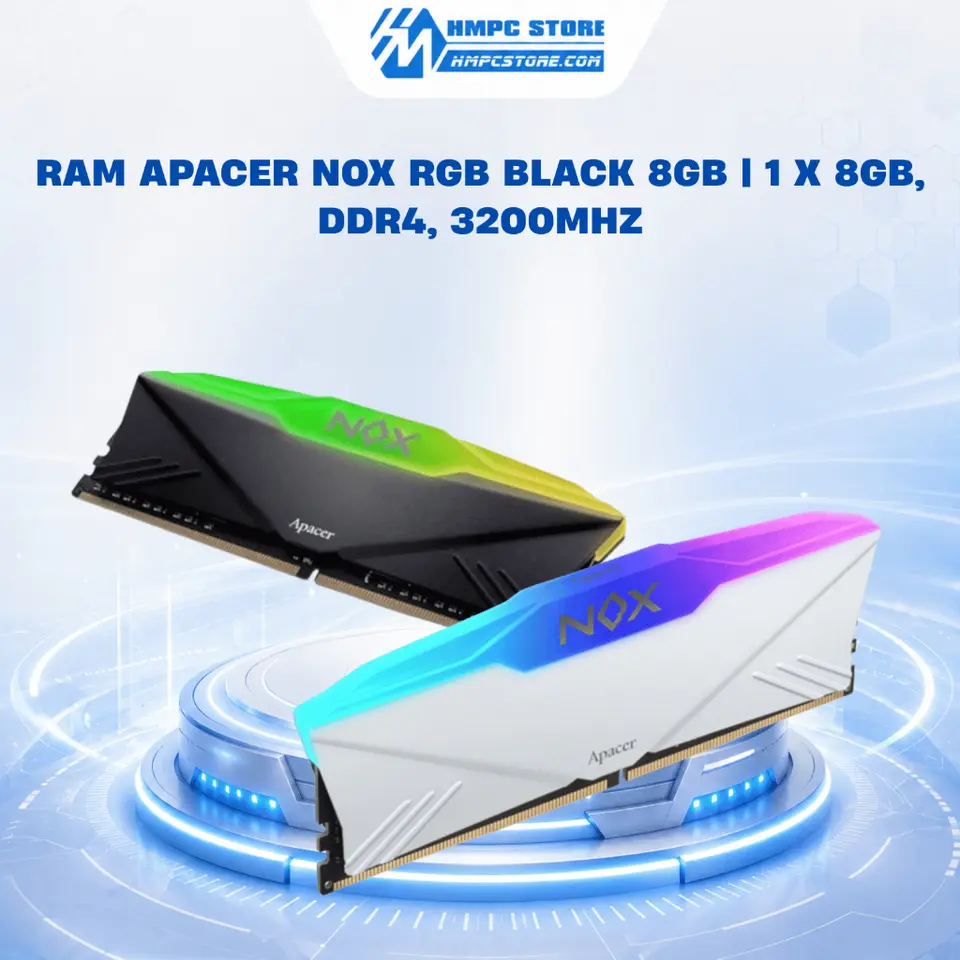 RAM Apacer NOX RGB Black 8GB | 1 x 8GB, DDR4, 3200MHz, bảo hành 5 năm